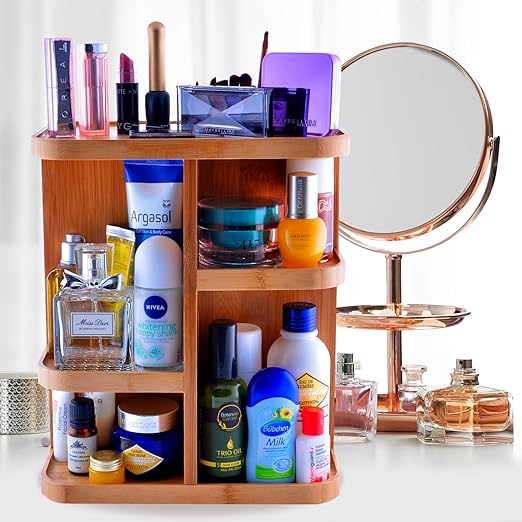 Amazon Com Refine 360 Bamboo Makeup And Cosmetic Organizer