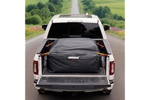 MARKSIGN Truck Bed Bag, 100% Waterproof Truck Cargo Bag Fits Any Truck Size with 4 Handles, Built-in 4 Ratchet Tie Down Straps, 34 Cubic Feet (57''x48''x22'')