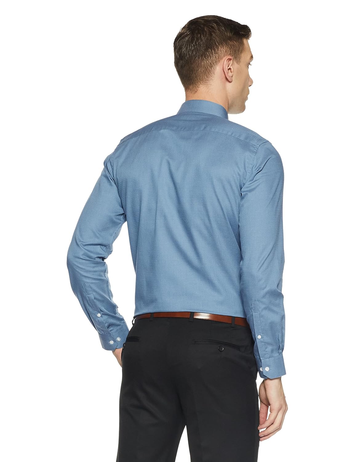 peter england men's plain slim fit formal shirt