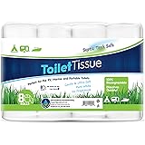 Freedom Living RV Toilet Paper (2-Ply, 8 Rolls, 500 sheets each) - Biodegradable Septic Tank Safe Rapid Dissolve Toilet Tissu