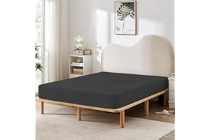 HBHLFZ Queen Fitted Sheet Only, Soft Breathable Bottom Sheet - 60"x80" Deep Pockets Queen Size Fitted Sheet - All Around Stretch Fit, Wrinkle Resistant, Colorfast - Easy Care, Black