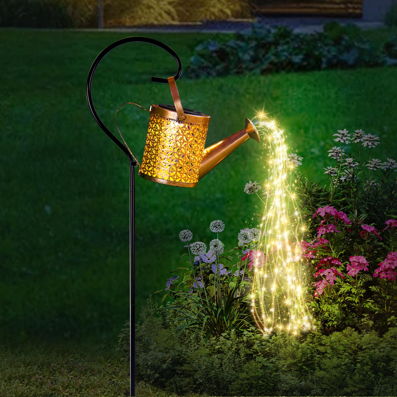 Photo 1 of SRNPMIU Solar Watering Can Light - Solar Yard Decorations Outdoor,Garden Decor Lights for Yard,IP65 Waterproof Hanging Lantern Lights,Outside Garden Flower Bed Decor Light for Moms Birthday