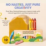Honeysticks Super Jumbo Crayons 12 Pack Non Toxic Beeswax Large 100mm view 2