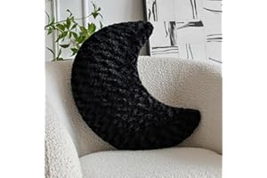 ZCNYCLAM Moon Pillow, Moon Shaped Pillow with Soft Faux Fur for Couch Bed Sofa, Cute Half Moon Pillows with Room Decor for Be