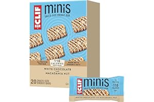 CLIF BAR Minis - White Chocolate Macadamia Nut Flavor - Made with Organic Oats - 4g Protein - Non-GMO - Plant Based - Snack-Size Energy Bars - 0.99 oz. (20 Pack)