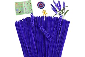 Giwrmu 100 Pieces Pipe Cleaners Chenille Stem, Violets Pipe Cleaners Craft, Fuzzy Sticks Craft Supplies, Colored Pipe Cleaner for Creative Handmade DIY Art Craft Project