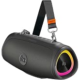 TAZATA Bluetooth Speaker Wireless, 90W Peak Loud Boombox Outdoor Speakers | IPX7 Waterproof, Bass Boost, BT5.3, Broadcast Pairing, 95dB Large Subwoofer, 20H/3.5mm AUX, Portable Speaker for Party, Beach