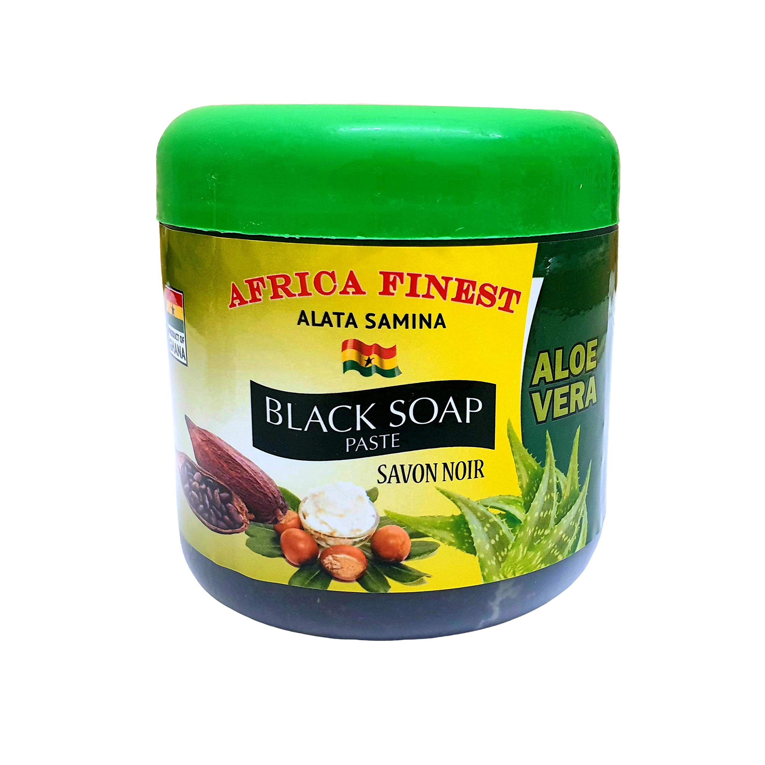 Africa Finest Natural Black Soap Paste (Aloe Vera) (Skin & Scalp Exfoliate & Hydrate) 450g