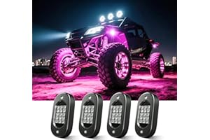 HONALIA LED Rock Lights for Trucks 4 pods, RGB Rock Lights for UTV with Music Mode, Neon Rock Light Kits for UTV ATV Golf Cart Four Wheeler RZR Truck