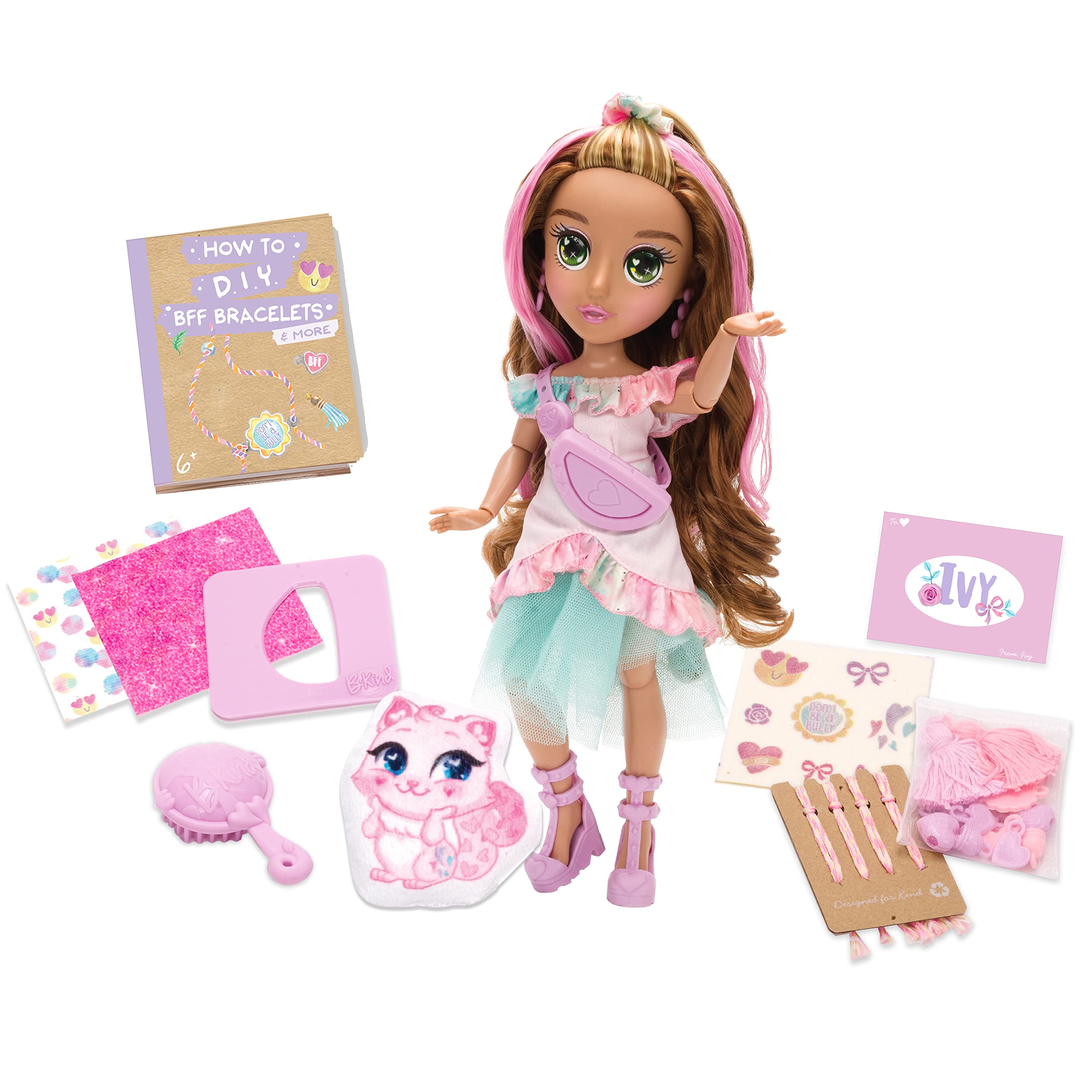 B-KIND ECO DOLLS B-KIND: IVY ECO-FRIENDLY FASHION DOLL WITH CRAFT PLAY,255713002