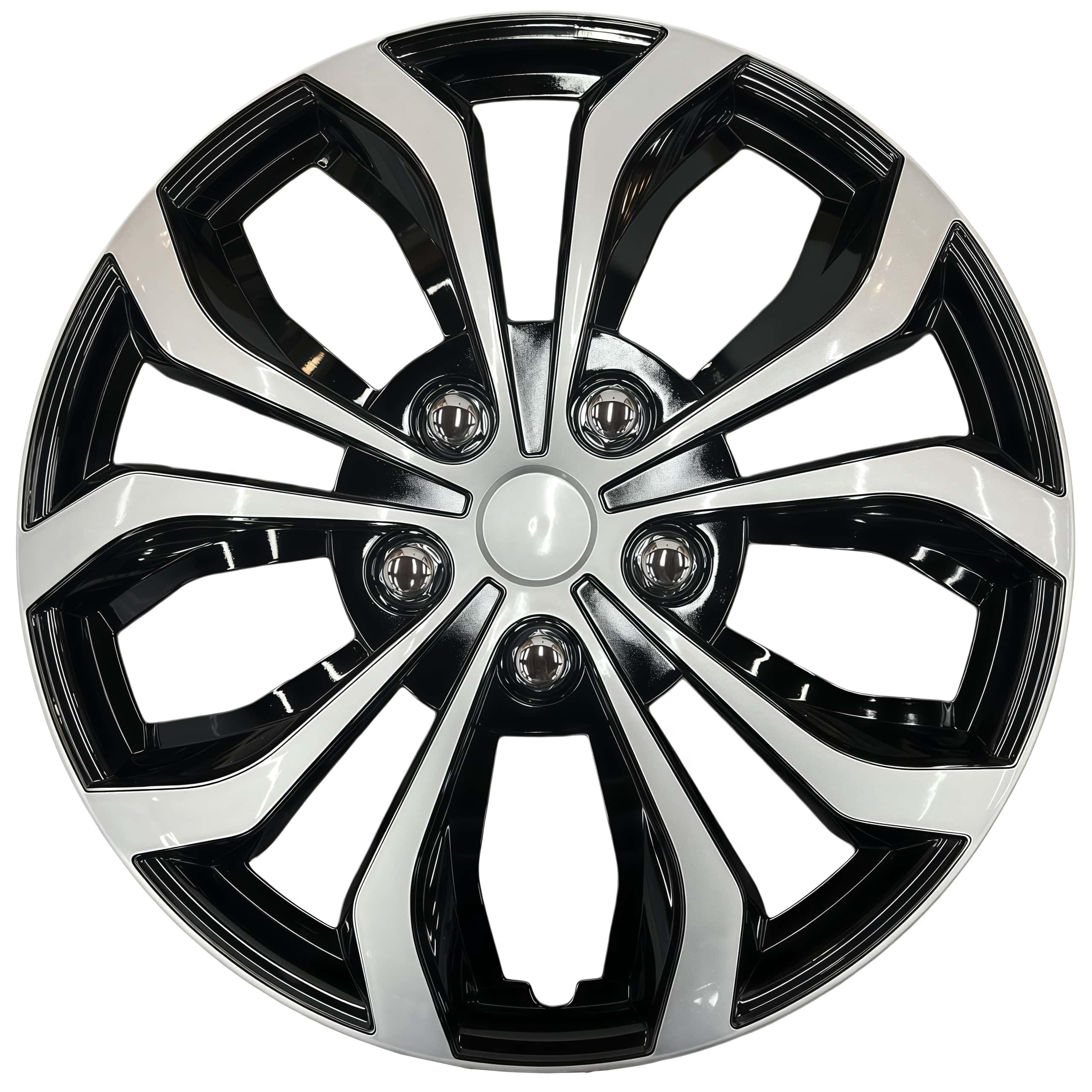 Photo 1 of 14-inch Premium Universal Hubcaps (Black Silver)