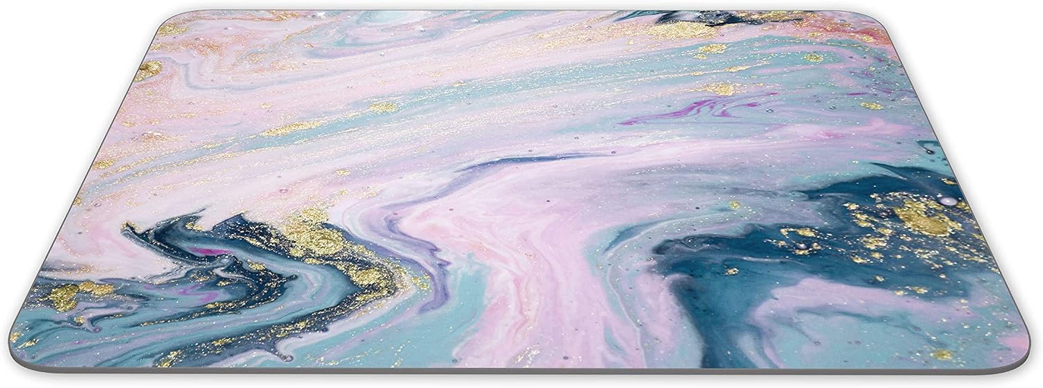 Destination Vinyl Ltd Pink Marble Effect Mouse Mat Pad - His Hers Abstract Computer #14484, Multicolor, 23.5cm x 19.6cm x 5mm - Image 3