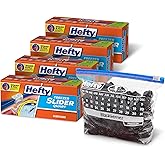 Hefty Calendar Slider Freezer Bags, Quart Size, 140ct | Bulk Pack, Quart Freezer Bags With Calendar Dates, Freeze Leftovers, Meat, Desserts, Secure Slider Closure