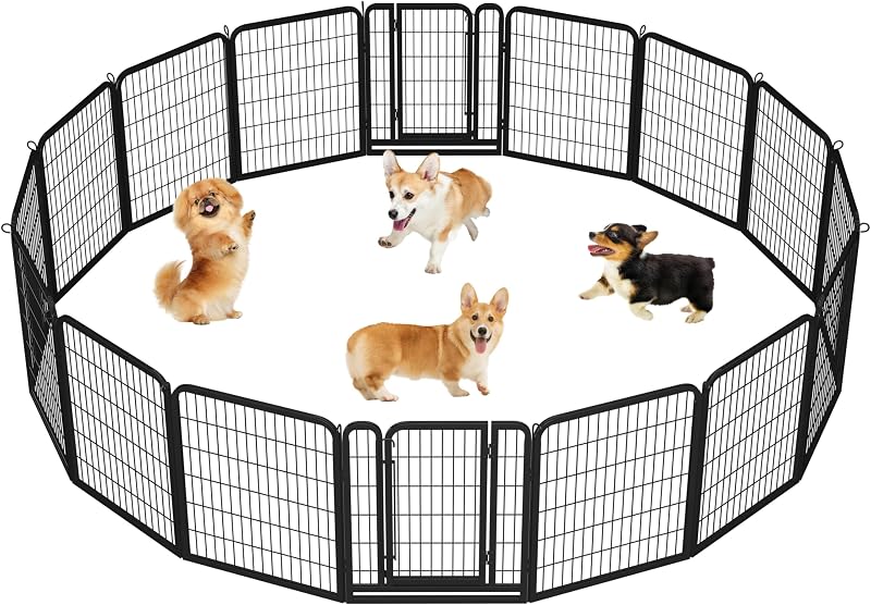 Yaheetech Lightweight Dog Playpen 16 Panels 80cm Fence Exercise Pen Portable