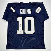 Facsimile Autographed Brady Quinn Notre Dame Blue Reprint Laser Auto College Football Jersey Size Men's XL
