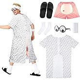 ZeanSciulpt Funny Halloween Costumes for Adults, Patient Costume with Hospital gown, Couples Costumes Halloween Cosplay