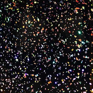 20 stück Schwarz funkelnder holografischer Brokat Silber Chrom Spiegel