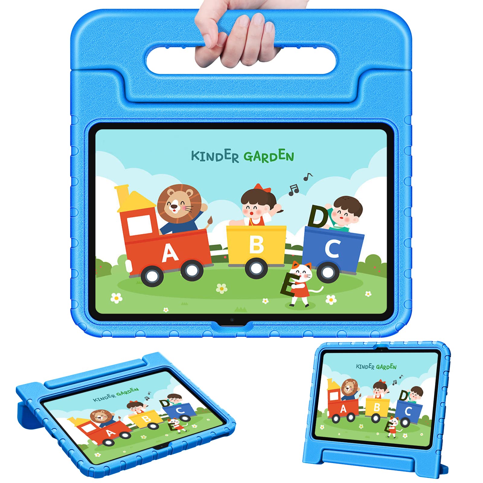 Fintie Kids Case for iPad 10th Generation (10.9 inch 2022 Model) - Kiddie Lightweight Shockproof Kids Friendly Stand Cover with Pencil Holder, Blue