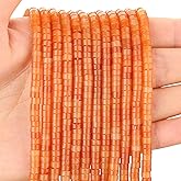150PCs Natural Red Aventurine Spacer Beads, Loose Semi Precious Flat Round Gemstone Heishi Disc Stone Beads for Beading Jewelry Making 4mm*2mm 38cm