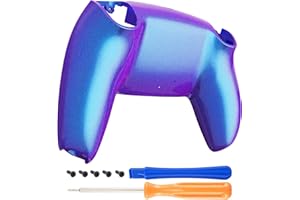 eXtremeRate Chameleon Purple Blue Glossy Custom Back Housing Bottom Shell Compatible with ps5 Controller, Replacement Back Sh