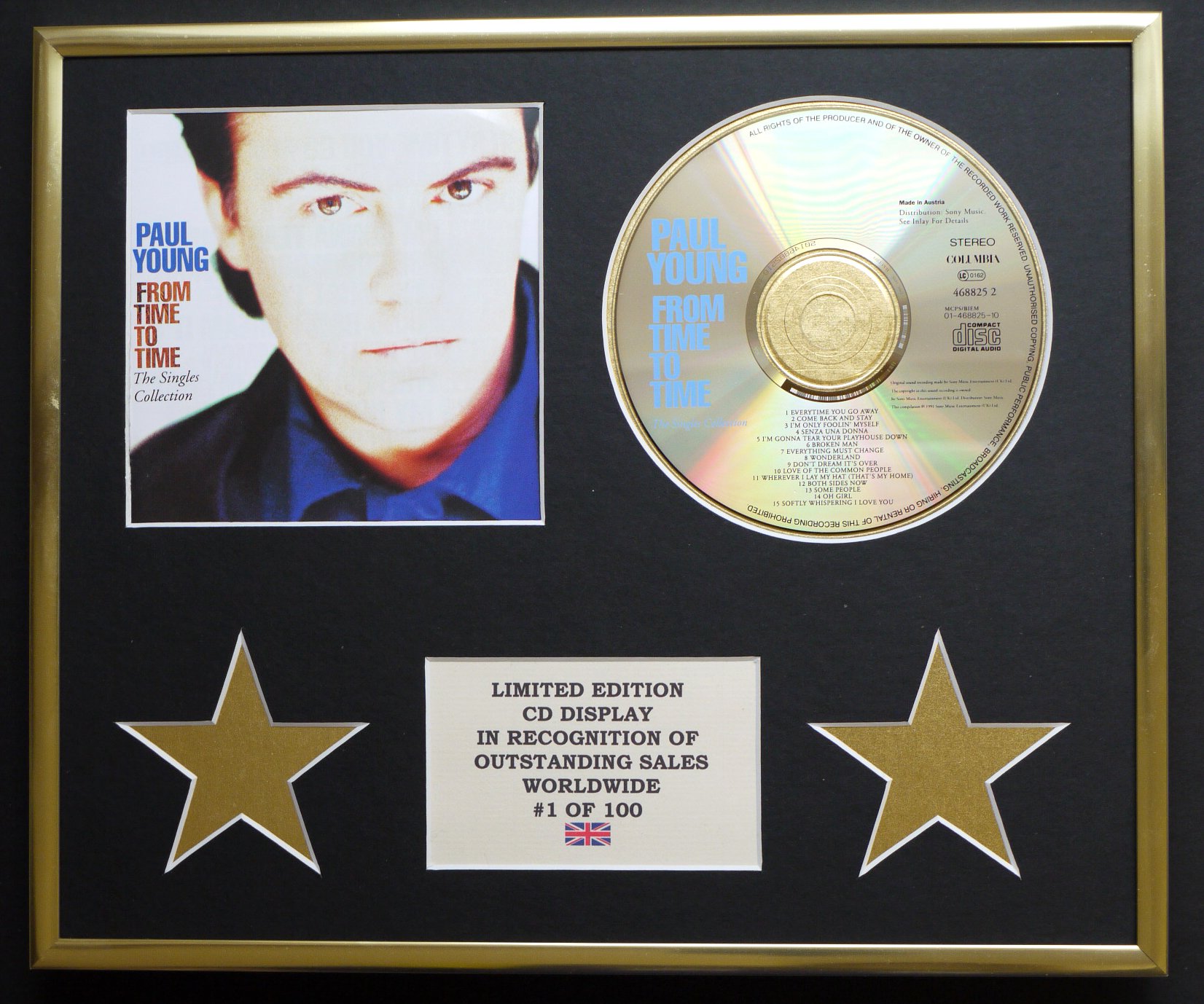 PAUL YOUNG/CD DISPLAY/LIMITED EDITION/COA/FROM TIME TO TIME