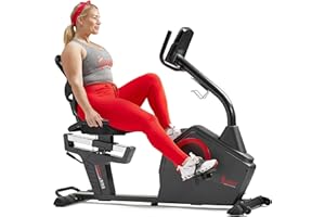 Sunny Health & Fitness Programmable 16 Levels Electro-Magnetic Resistance Recumbent Exercise Bike with 24 Pre-Build Workouts and 300 lbs Weight, Free SunnyFit App Connection for Guided Home Training