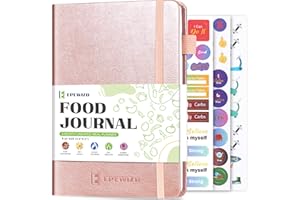 EPEWIZD Food Journal for Weight Loss, Meal Planner & Daily Food Wellness Diary to Count Calories Nutrient Intake,Weight Loss Journal to Track Health(A5 size)-Purple