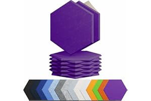 Amantech 12 Pack Acoustic Panels Self Adhesive Sound Proof Foam, High Density Sound Acoustic Panel, 12X10.23X0.4 Inch Hexagon