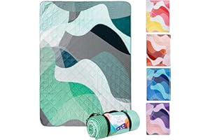 Whale Flotilla Extra Large Waterproof Picnic Blankets 60"x80", Foldable Lightweight Outdoor Blanket for Camping, Hiking, Traveling, Soft Portable Easy to Clean Picnic Mat for Beach Grass Park, Green