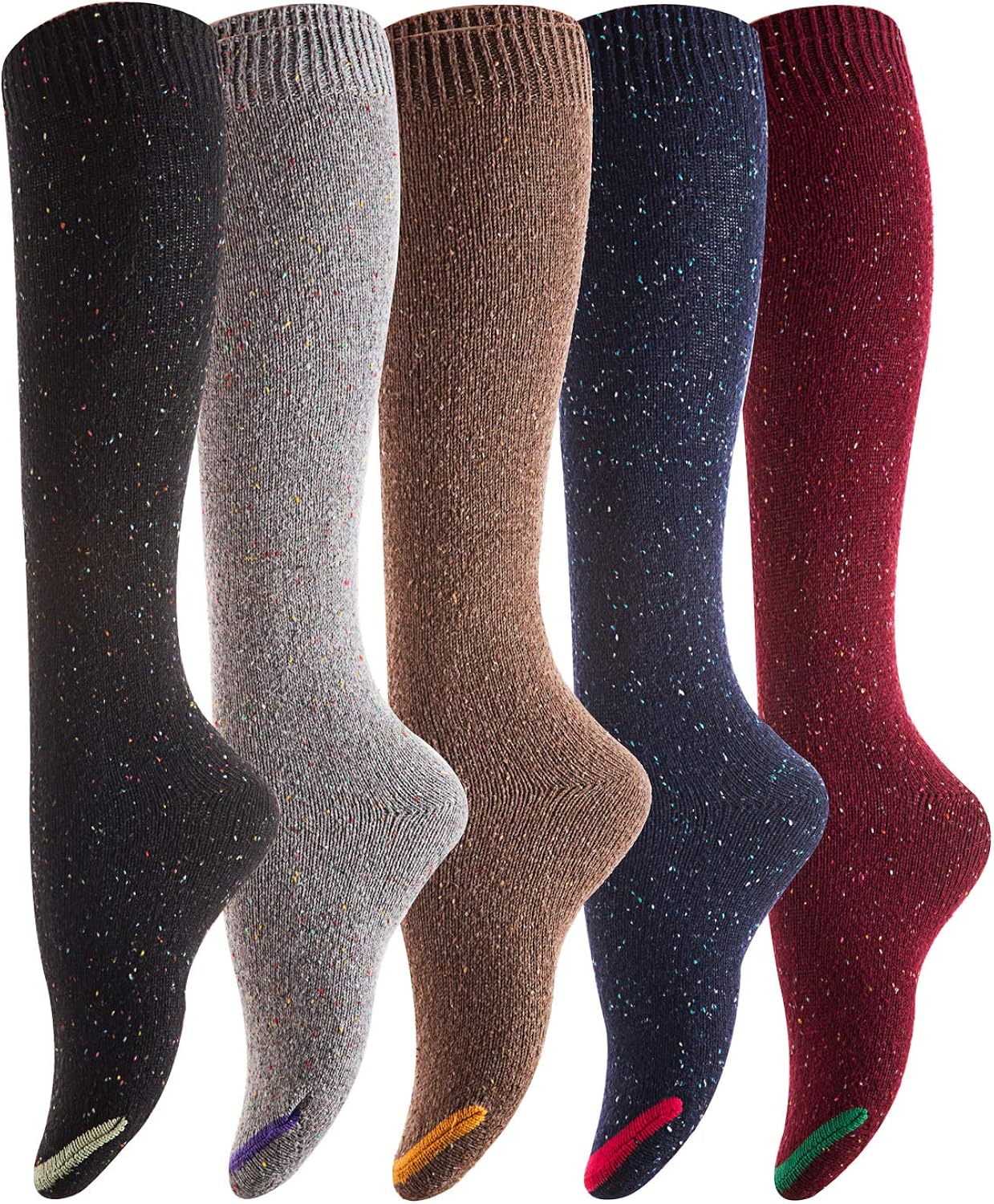 Lian LifeStyle Women's Awesome Breathable Knee High Cotton Boot Socks Size 6-9