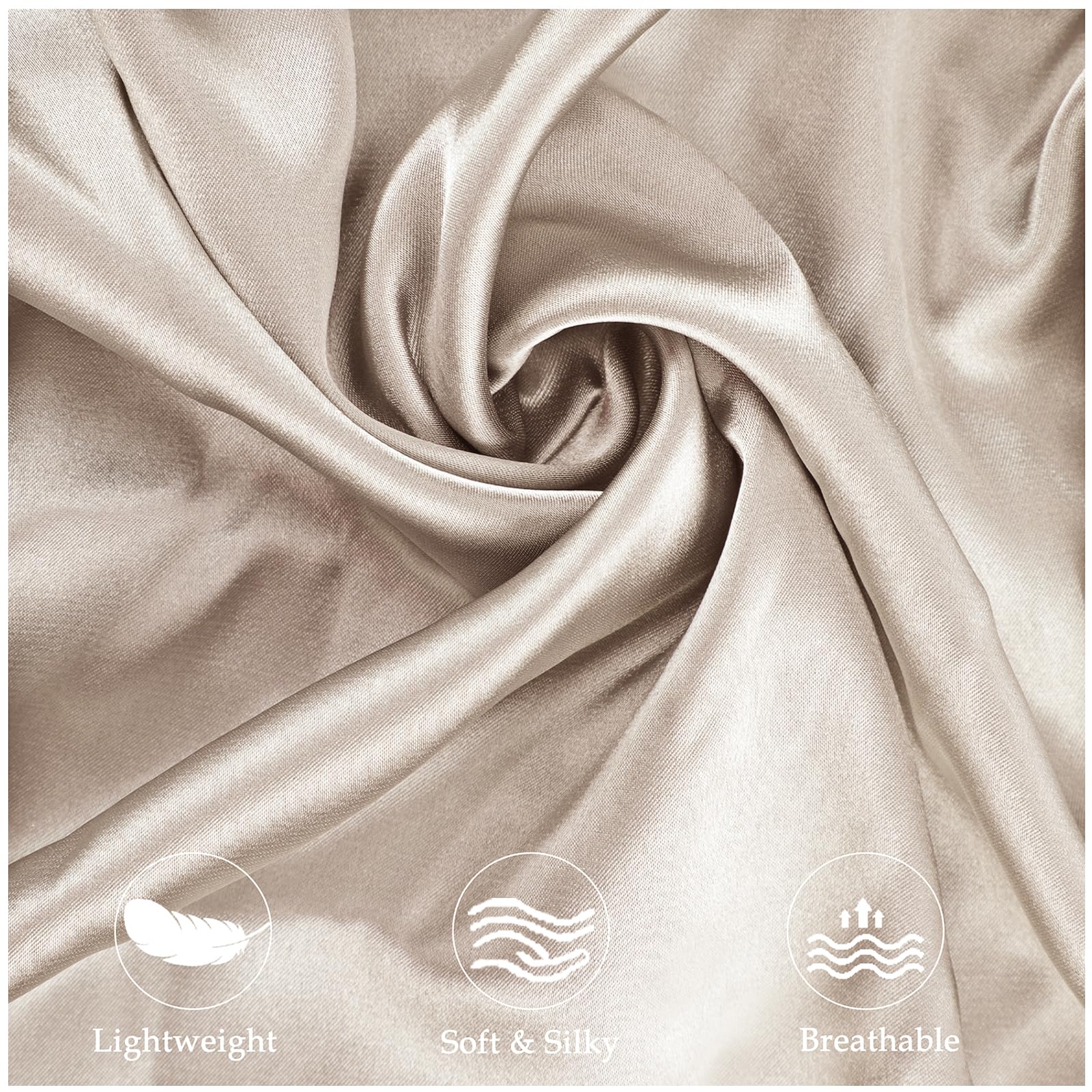 Satin Pillowcase for Zelimun Cervical Pillow, Ergonomic Pillow Case, Smooth & Soft Pillowcase for Sleeping Pillow, Champagne Pillow Cover with Zipper - Image 3