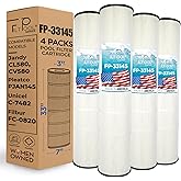 FILTPOOL - FP-33145- Pool Filter Cartridge Replacement for Jandy CL580, CV580, A0104100, R0357900, PJAN145, Filbur FC-6415 and FC-6415 - Swimming Pool Cartridge Filter System - 4 Pack, 145 SQFT/pc