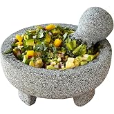 IMUSA USA Super Heavy Traditional Granite Molcajete Spice Grinder, 8-Inch, Gray, 8
