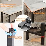 Fativo Bar Table Rectangle 120cm Sintered Stone White Marble 105cm High view 5