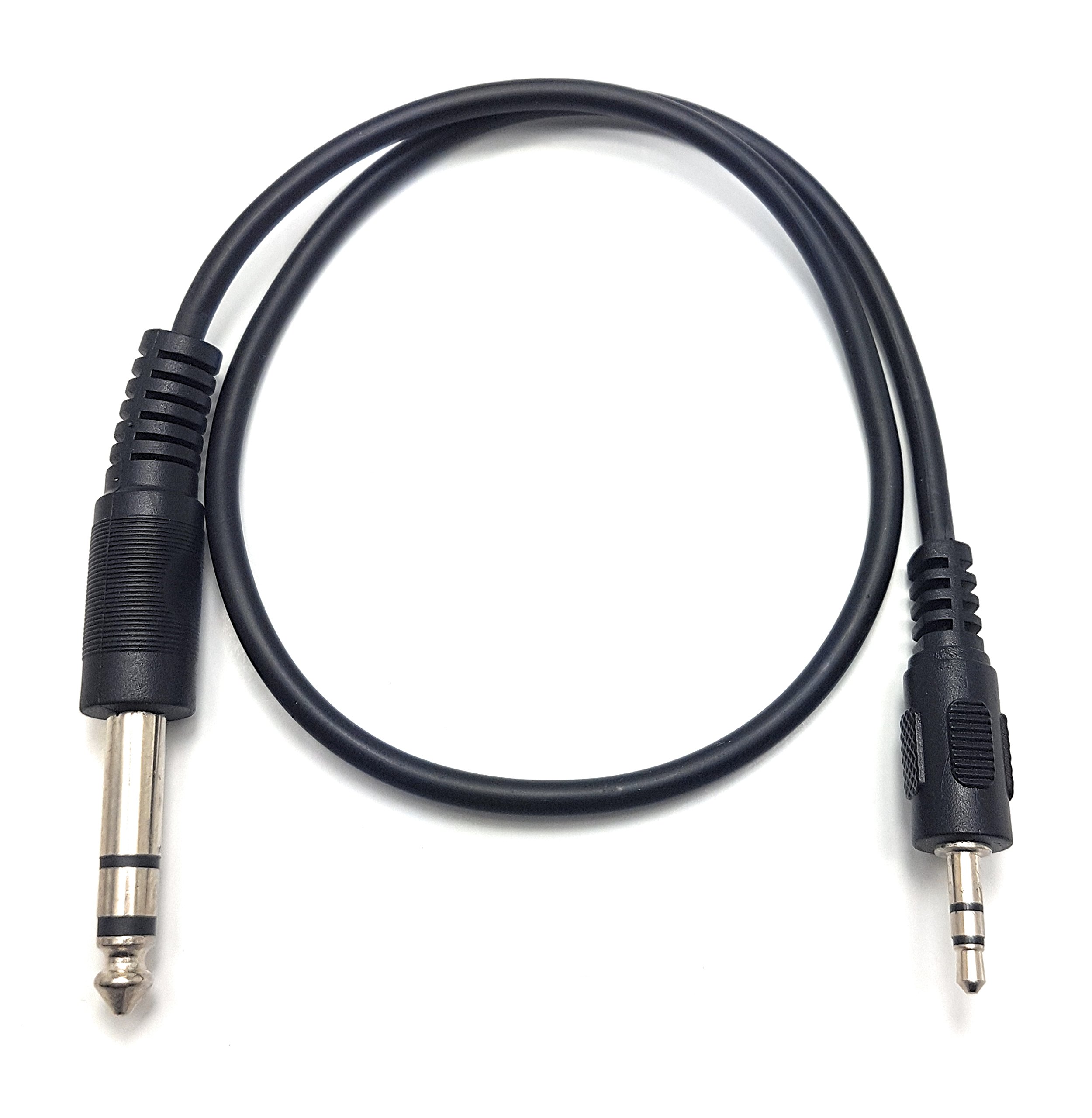MainCore 50cm Black 3.5mm Stereo Jack TO Single 6.35mm (1/4) Stereo Jack Cable