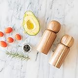 MONDAY MOOSE Manual Refillable Solid Acacia Wood Salt and Pepper Grinder Spice Mill Set Carbon Steel Rotor with Adjustable Co