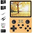 RGB20S Handheld Game Console Retro Gaming Console with 20 Emulators 21K+ Preloaded Games 3.5” IPS Screen RK3326 Processor Portable Video Game Console for Kids & Adults Multi-Game System (Yellow-128G)