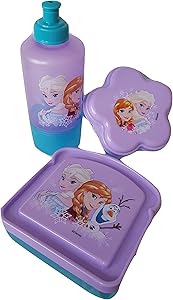 Frozen BPA Free 1 Pull-Top Jugs with Attached Snack Containers, 1 Sandwich Box, 1 Snack Container by Zak Designs Bundle Set