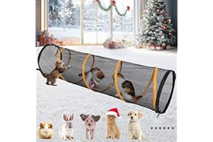 ITENT Cat Play Tunnel for Indoor and Outdoor, Kitty Play House, Cat Enclosures Easy to Connect with Cat Tent with Two Zipper Doors Outside Pet Enclosure (Fun Run Cat Tunnel),Orange