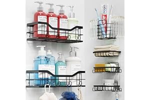 Z&L HOUSE Shower Caddy, Black, 2+4 Large Capacity, Quick Installation, Rust-Proof Material, Organize and Save Space