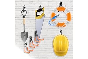 3PCS Steel Heavy Duty Garage Hooks Wall Mount Utility Organizer for Power Tools, Ladders, Bikes, Ropes Indoor Outdoor(with Sc