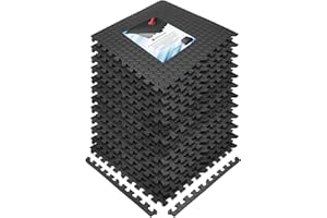 REALIKE Multipurpose Exercise Mat, Gym flooring Mat, EVA Foam Interlocking Tiles Floor Mat Protective Flooring for Gym Equipm