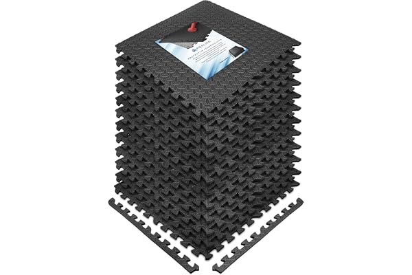 REALIKE Multipurpose Exercise Mat, Gym flooring Mat, EVA Foam Interlocking Tiles Floor Mat Protective Flooring for Gym Equipm