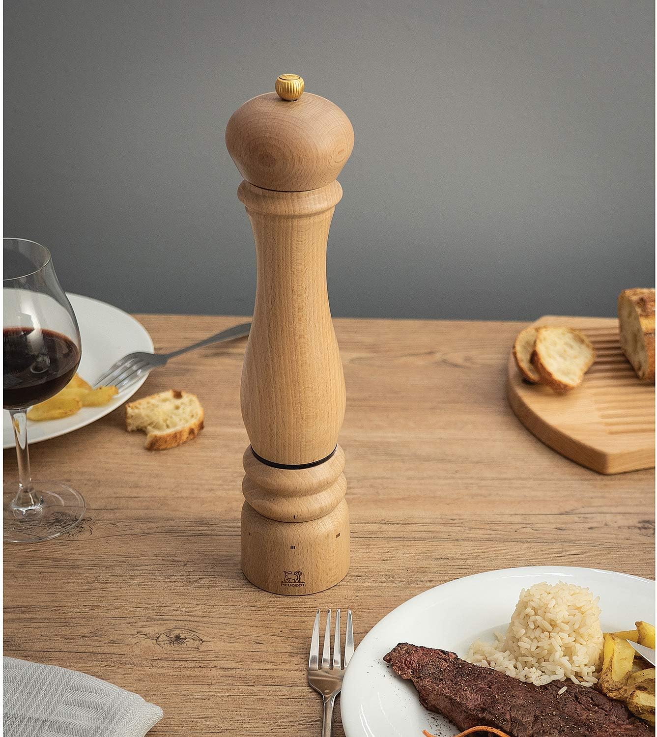 Peugeot 42665P18 Paris Select Pepper Grinder, Wood Body, Natural Finish, 18 cm, Adjustable Grinding, Stainless Steel Mechanism - Image 3
