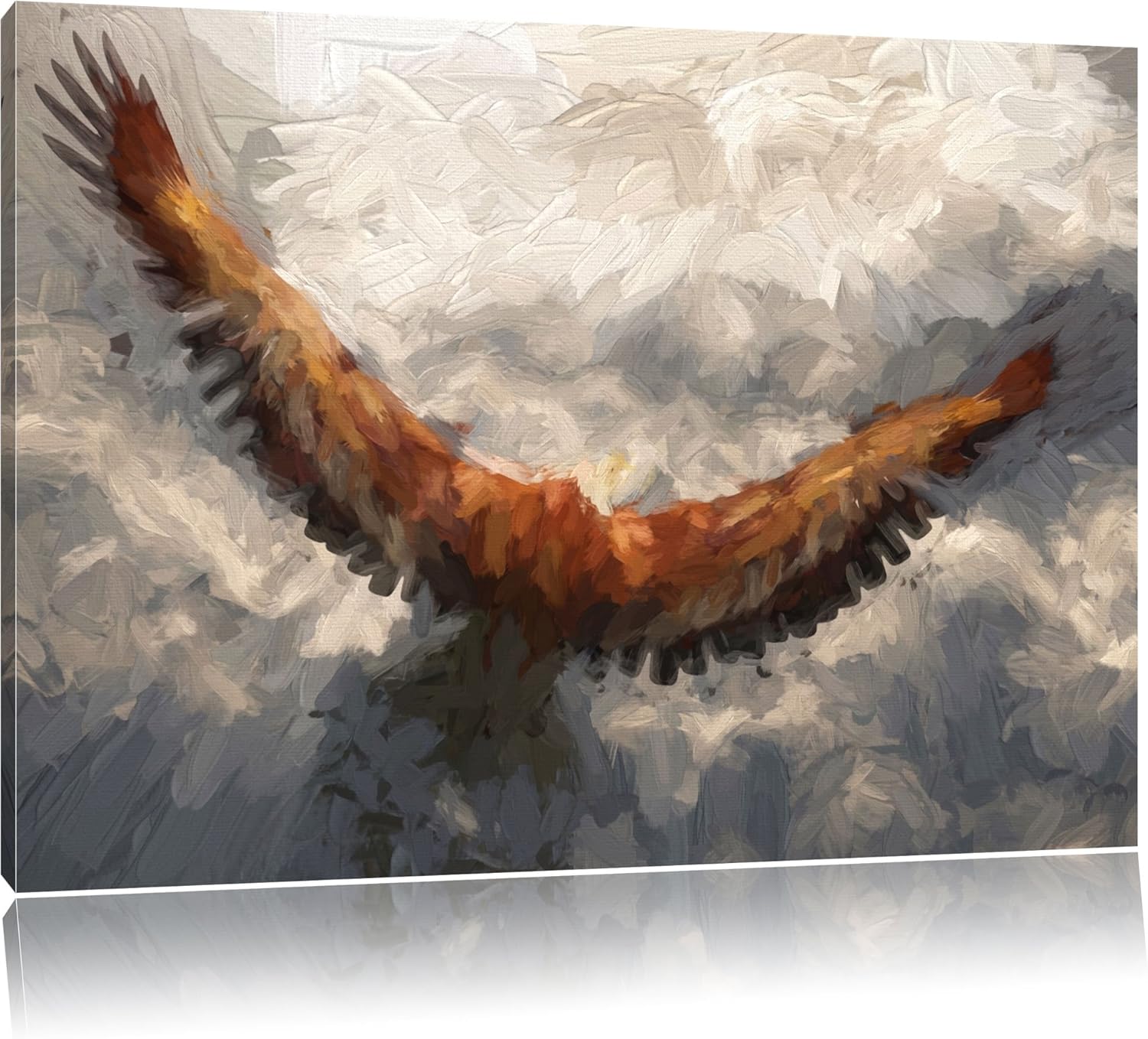 Aquila dipinto su tela 100x70cm, Immagini XXL completamente