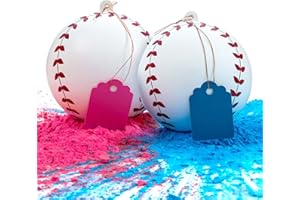 Gender Reveal Baseball Set - (2 or 4 Ball Set) Exploding with Powder - Best Idea for Boy or Girl Baby Revealing Party Cute Ge