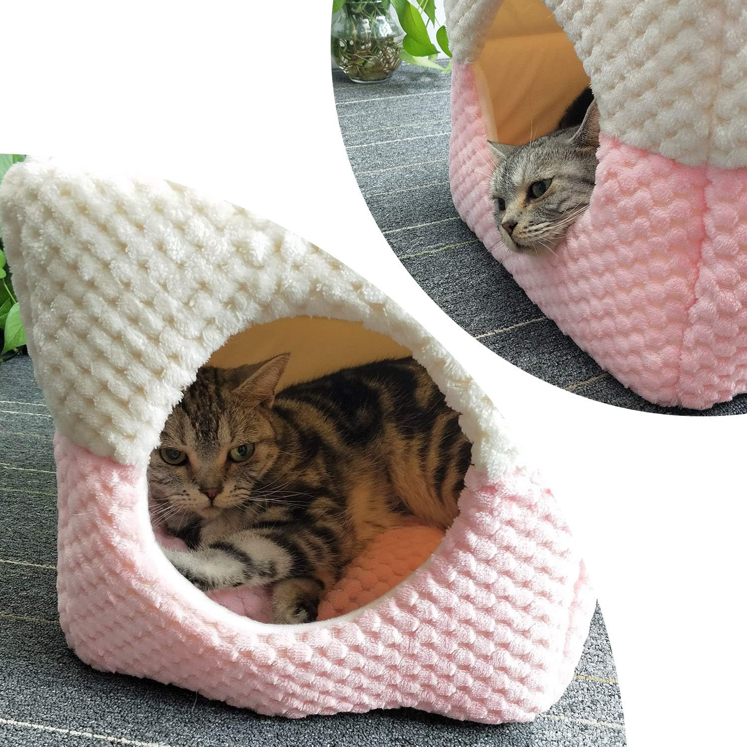 Petper Cat Bed, Cat Self Warming Bed & Sofa, Pink : Pet Supplies