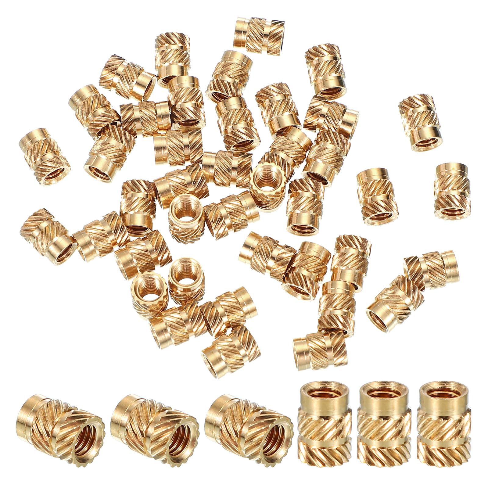 PATIKIL M5x9.52x7.1 mm Brass Threaded Insert, 40 Pcs Metric Knurled Nuts Heat Set Insert for Plastic 3D Printing Components