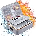 Fireproof Document Bag with Lock File Storage Organizer Bag Waterproof Safe Pouch Bag for Home Office Travel
