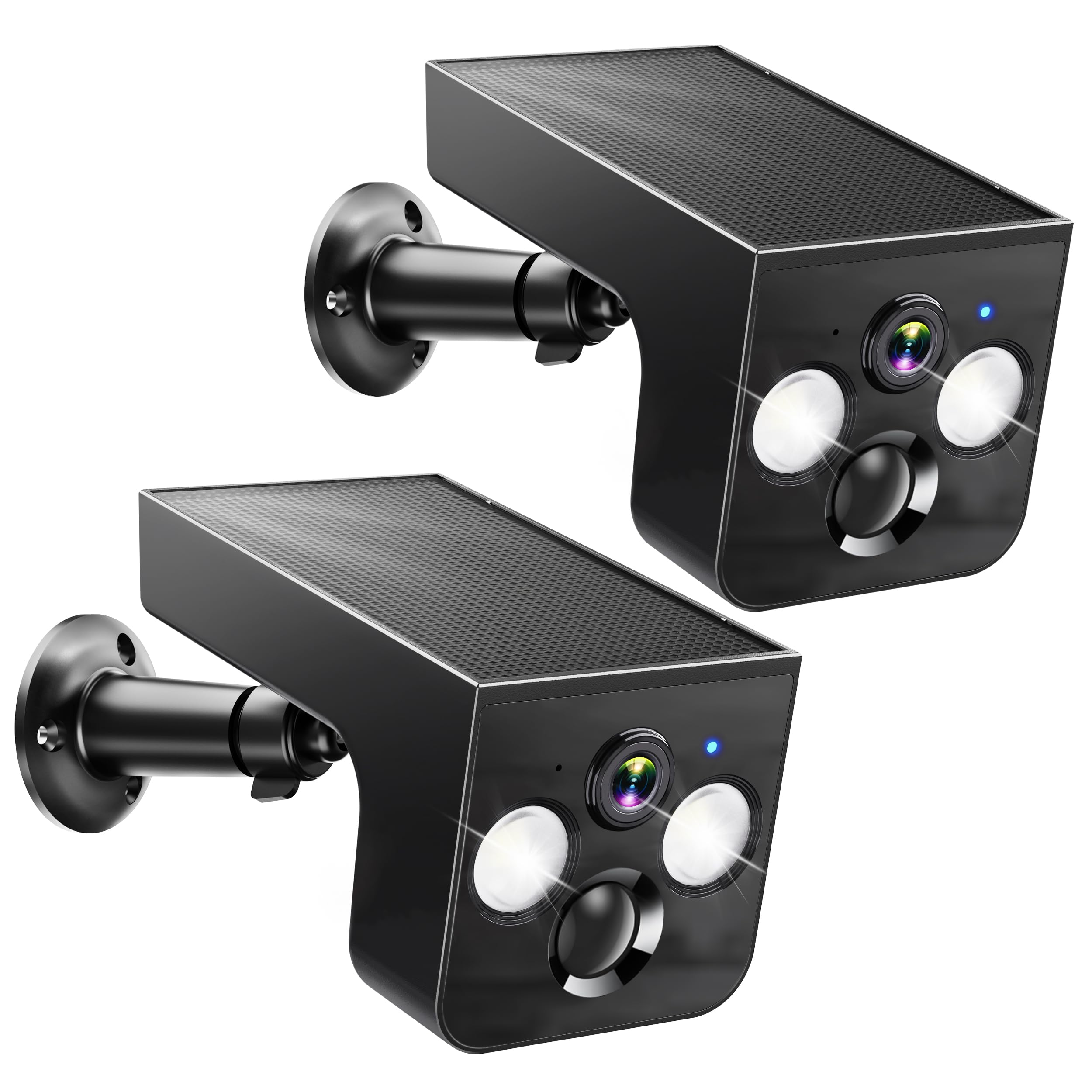 Photo 1 of Solar Security Cameras Wireless Outdoor 2K Battery Powered AI Motion Detection 2-Way Talk Color Night Vision Wifi Waterproof SD/Cloud Storage Non-stop Solar Panel Camera Outdoor Wireless 2-Pack